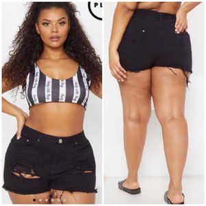 PrettyLittleThing Ripped Distressed Denim Shorts